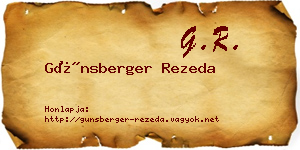 Günsberger Rezeda névjegykártya